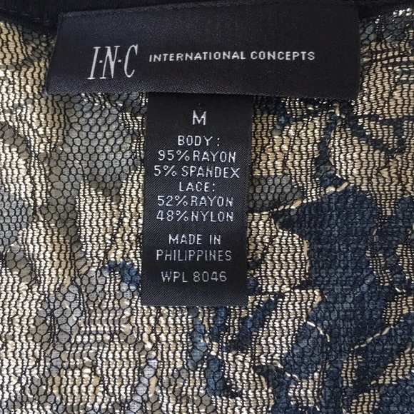 INC black top with gold and black lace - Picture 6 of 8